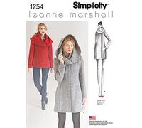 Simplicity Sewing Pattern 1254: Misses' Leanne Marshall Easy Lined Coat or Jacket, Size, Paper, White, D5 (4-6-8-10-12)