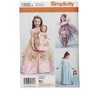 Simplicity Sewing Pattern 1305: Child's Costumes for 18" Doll, Size A, 3-4-5-6-7-8