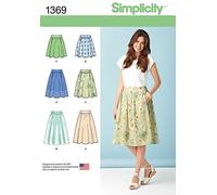 Simplicity Sewing Pattern 1369: Misses' Skirts in Three Lengths, Size, Paper, White, H5 (6-8-10-12-14)