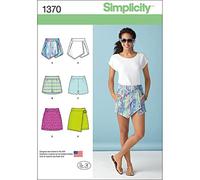 Simplicity Sewing Pattern 1370: Misses' Shorts, Skort and Skirt, Size, Paper, White, D5 (4-6-8-10-12)
