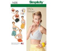 Simplicity Sewing Pattern 1426: Misses' Vintage 1950's Bra Tops, Size, Paper, White, D5 (4-6-8-10-12)