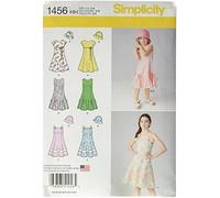 Simplicity Sewing Pattern 1456: Child's and Girls' Dress with Bodice Variations and Hat, Size, Paper, White, HH (3-4-5-6)