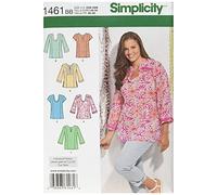 Simplicity Sewing Pattern 1461: Misses' and Plus Tunic with Neckline and Sleeve Variations, Size, Paper, White, BB (20W-28W)