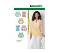 Simplicity Sewing Pattern 1461: Misses' and Plus Tunic with Neckline and Sleeve Variations, Size, Paper, White, AA (10-12-14-16-18)
