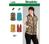 Simplicity Sewing Pattern 1499: Misses' Vest and Headband, Size, Paper, White, U5 (16-18-20-22-24)