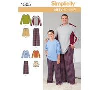 Simplicity Sewing Pattern 1505: Husky Boys' & Big & Tall Men's Tops and Pants, Size A, Paper, White, A (S-L / 1XL-5XL)