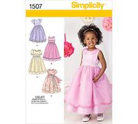 Simplicity Sewing Pattern 1507: Toddlers' and Child's Special Occasion Dress, Size, Paper, White, AA (1/2-1-2-3)