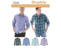 Simplicity Sewing Pattern 1544: Men's Shirt with Fabric Variations, Size, Paper, White, BB (44-46-48-50-52)