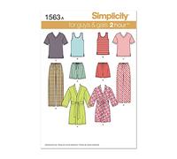 Simplicity Sewing Pattern 1563: Misses' Men's and Teens' Sleepwear, Size A, Paper, White, A (XS-S-M-L-XL)