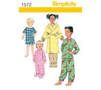 Simplicity Sewing Pattern 1572: Toddlers' and Child's Sleepwear and Robe, Size, Paper, White, BB (3-4-5-6)