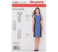 Simplicity Sewing Pattern 1586: Misses' and Plus Amazing Fit Dress, Size, Paper, White, AA (10-12-14-16-18)