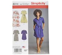 Simplicity Sewing Pattern 8014H5 Misses' Shirt Dress, Paper, White, H5 (6-8-10-12-14)