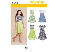 Simplicity Sewing Pattern 8065AA Girls' Plus Popover Dress, Paper, White, AA (8-10-12-14-16)