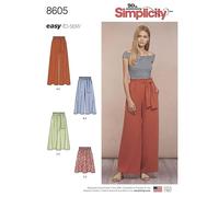 Simplicity Sewing Pattern 8605 Trousers, Skirts A (XS-S-M-L-XL)