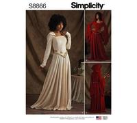 Simplicity Sewing Pattern 8866 Costumes, Dresses H5 (6-8-10-12-14)