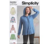 Simplicity Sewing Pattern 9384 Sweatshirt Hoodie with Pleats Size 6-14-22 New