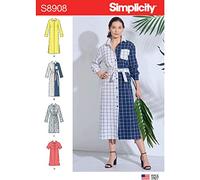 Simplicity Sewing Pattern R10170 / S8908 - Misses' Shirt Dress, Size: H5 (6-8-10-12-14)