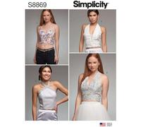 SIMPLICITY Sewing Pattern S8869 Misses' Lined Tops, Paper, White, Various
