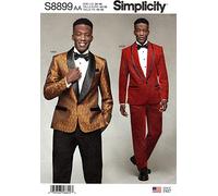 SIMPLICITY Sewing Pattern S8899 Men's Tuxedo Jackets, Pants and Bow Tie, Paper, White, VARIOUS