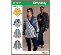 SIMPLICITY Sewing Pattern S8952 Misses' Kimono Jackets, Paper, White, various