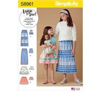 SIMPLICITY Sewing Pattern S8961 Children's, Girls', and Dolls' Skirts, Paper, White, Various