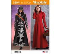 SIMPLICITY Sewing Pattern S8974 Misses' Cosplay Coat Costume, Paper, White, Various