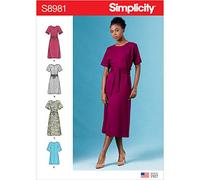 Simplicity Sewing Pattern S8981 Misses' Front Tie Dresses, Paper, Sizes 4-12 & 12-20, 4 styles