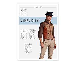Simplicity Sewing Pattern S9087 Men's Steampunk Corset Vests, 46-48-50-52, BB