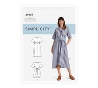 SIMPLICITY Sewing Pattern S9101 Misses' Pullover Dresses in Two Lengths, Various, A (XXS-XS-S-M-L-XL-XXL)