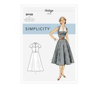 SIMPLICITY Sewing Pattern S9105 Misses' Vintage Dress with Detachable Collar, Various, U5 (16-18-20-22-24)