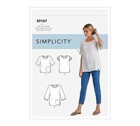 SIMPLICITY Sewing Pattern S9107 Misses' Tops with Sleeve & Length Variation, Various, A (XS-S-M-L-XL-XXL)
