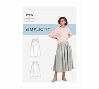 Simplicity Sewing Pattern S9180 Misses’ Pleated Skirt With Pocket Hem Variations