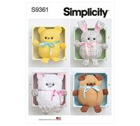 Simplicity Sewing Pattern S9361 Plush Bear, Bunny, Kitten and Pup