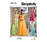 Simplicity Sewing Pattern S9434 Misses' and Women's Regency Era Style Dresses,White,SS9434BB