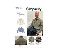 SIMPLICITY Sewing Pattern SS3019A Unisex Adaptive Shacket by Sewn Adaptive A (XS-S-M-L-XL)