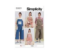 SIMPLICITY Sewing Pattern SS3021A Misses' Aprons and Pant Aprons A (XS-S-M-L-XL)