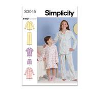 SIMPLICITY Sewing Pattern SS3045HH Children's and Girls' Lounge Tops, Gown, Shorts and Trousers HH (3-4-5-6)