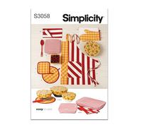 SIMPLICITY Sewing Pattern SS3058OS Apron in One Size and Kitchen Accessories OS (ONE Size)
