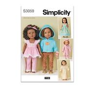 Simplicity Sewing Pattern SS3059OS 18" Doll Clothes by Elaine Heigl Designs OS (ONE Size)