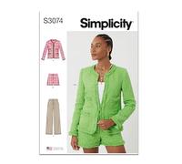 SIMPLICITY Sewing Pattern SS3074K5 Misses' and Miss Petite Jacket, Shorts and Trousers K5 (8-10-12-14-16)