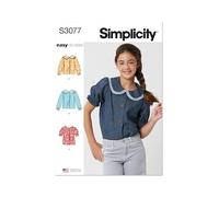 SIMPLICITY Sewing Pattern SS3077A Girls' Tops A (7-8-10-12-14)