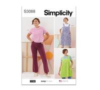 SIMPLICITY Sewing Pattern SS3088A Misses' Tops, Trousers and Apron Dresses by Elaine Heigl Designs A (XS-S-M-L-XL-XXL)