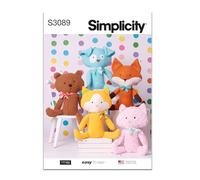 SIMPLICITY Sewing Pattern SS3089OS Plush Pets by Elaine Heigl Designs OS (ONE Size)