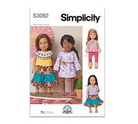 SIMPLICITY Sewing Pattern SS3092OS 18" Doll Clothes by Carla Reiss OS (ONE Size)