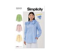 SIMPLICITY Sewing Pattern SS3101Y5 Misses' Shirt with Detachable 3D Flowers Y5 (18-20-22-24-26)
