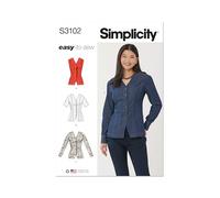 SIMPLICITY Sewing Pattern SS3102K5 Misses' Shirt with Sleeve Variations K5 (8-10-12-14-16)