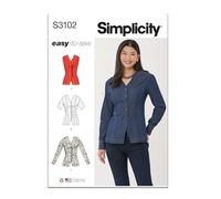SIMPLICITY Sewing Pattern SS3102Y5 Misses' Shirt with Sleeve Variations Y5 (18-20-22-24-26)