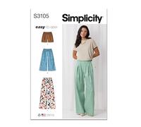 SIMPLICITY Sewing Pattern SS3105A Misses' Shorts and Trousers A (XS-S-M-L-XL-XXL)