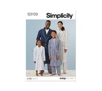 SIMPLICITY Sewing Pattern SS3109A Girls' and Boys' and Adults' Robe, Shorts and Trousers A (XS - L/XS - XL)