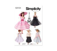SIMPLICITY Sewing Pattern SS3124OS 11-1/2" Fashion Doll Clothes by Andrea Schewe OS (ONE Size)